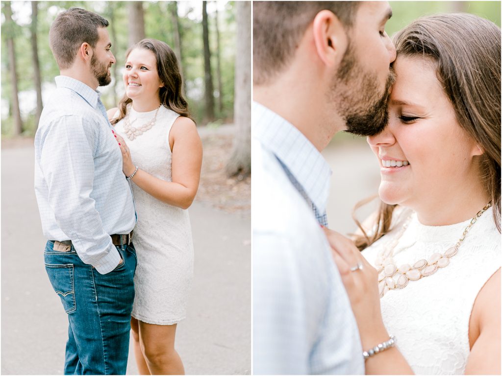 Lake Norman Engagement Session Charlotte NC Wedding Photographer Dog Bright and Airy Alyssa Frost Photography