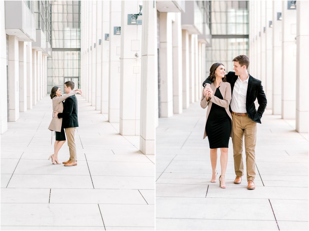 uptown charlotte engagement session outdoor city session mint museum marshall park engagement alyssa frost photography bright and airy fine art