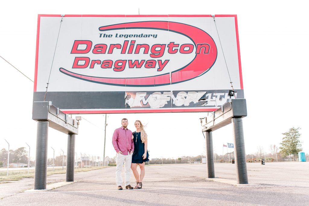 Darlington Dragway Engagment Session Charlotte Wedding Photographer North Carolina South Carolina Racing Engagement