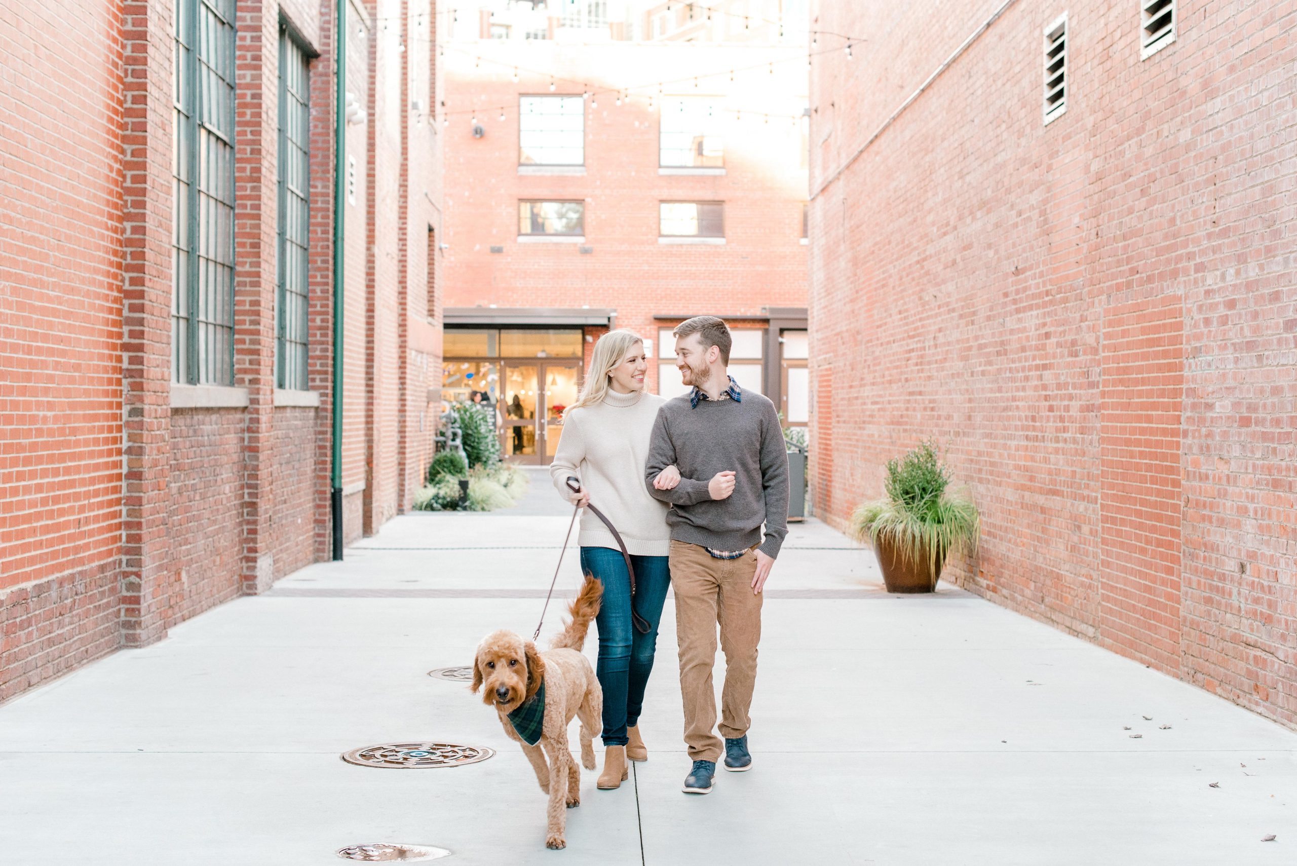 Fall South End Engagement Session with dog
