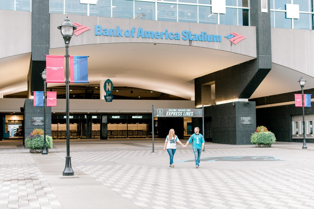 Bank of America Stadium Carolina Panthers engagement session