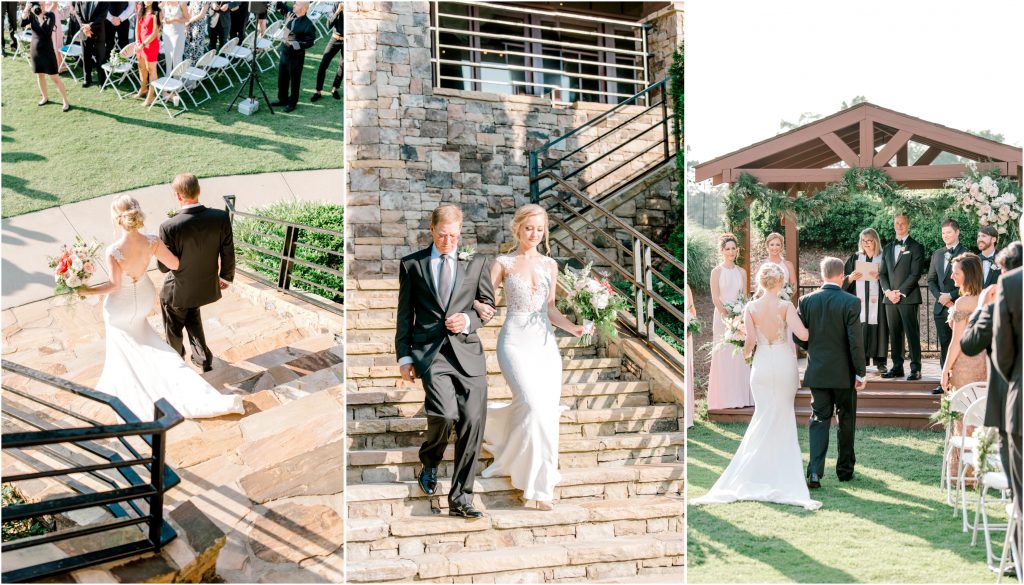 firethorne country club wedding ceremony walking down the aisle