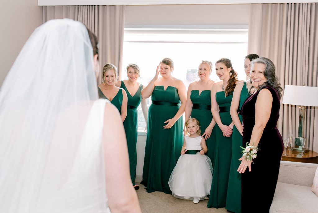the westin charlotte bridesmaids and bride