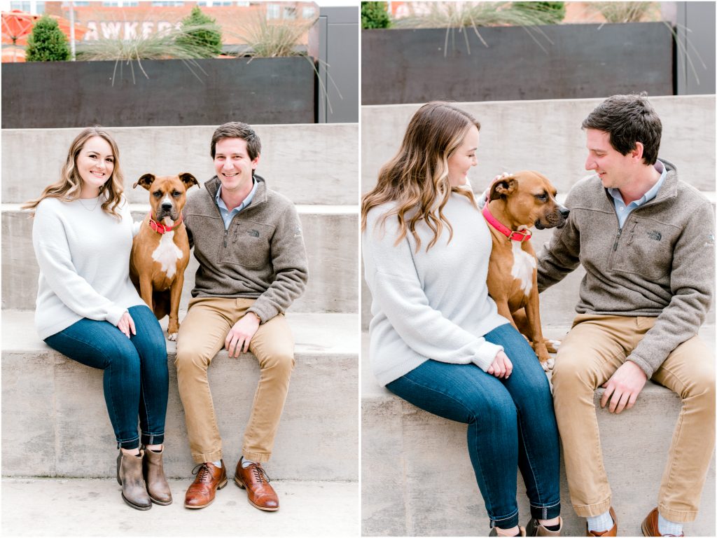 South End Charlotte Dog Engagement Photo