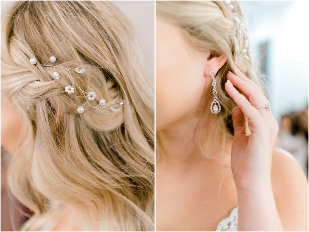 earrings and hair accents