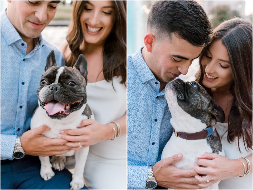 uptown charlotte engagement session with dog