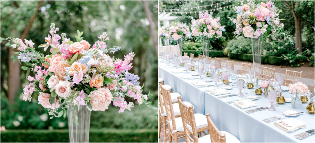 Wedding floral centerpieces Duke Mansion wedding reception