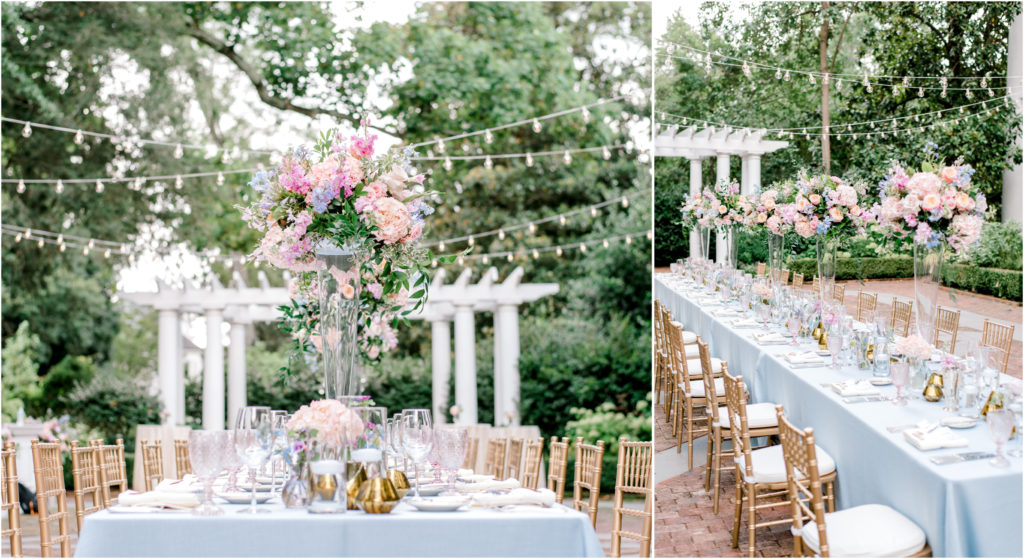 Wedding floral centerpieces Duke Mansion wedding reception