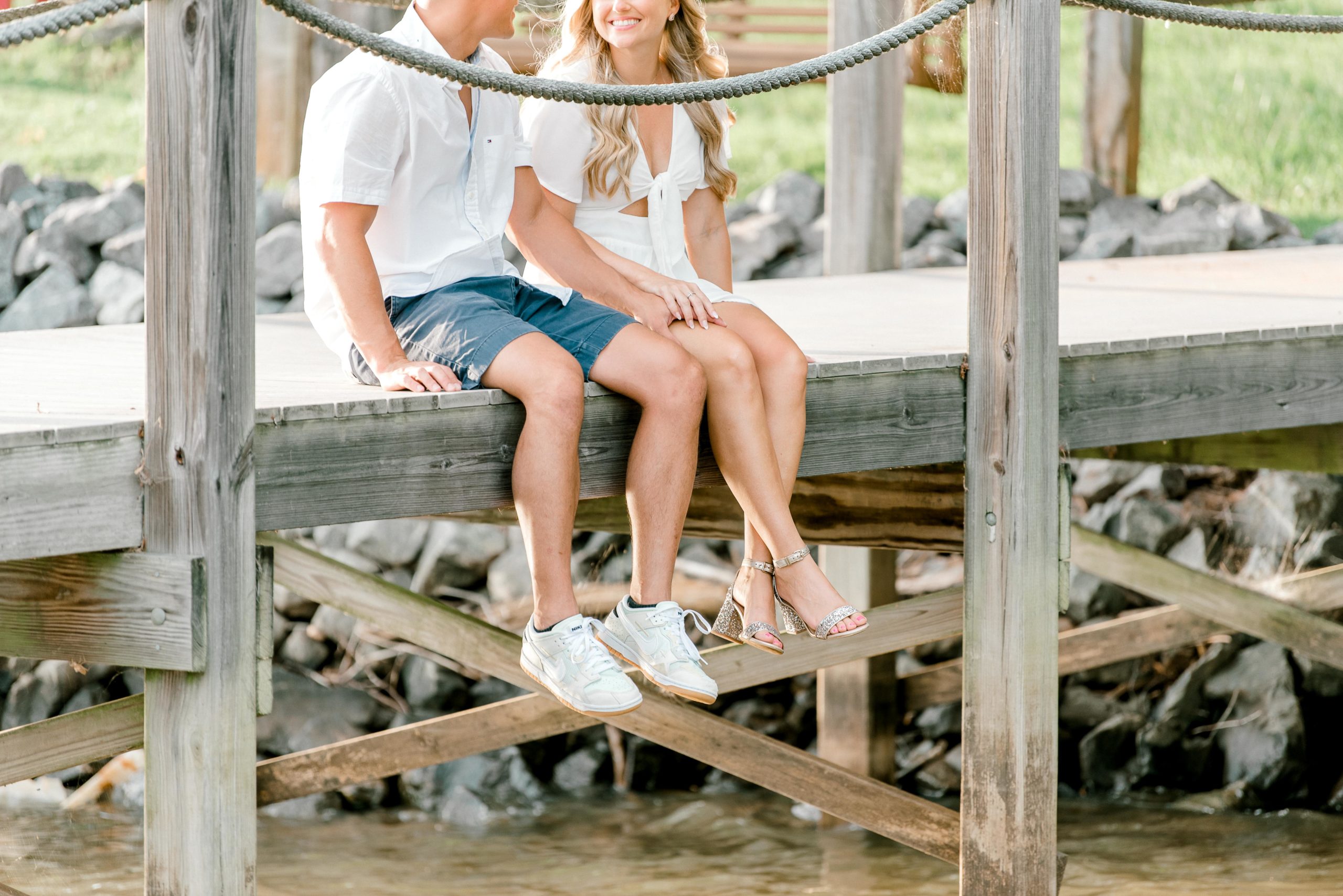couple sitting on dock