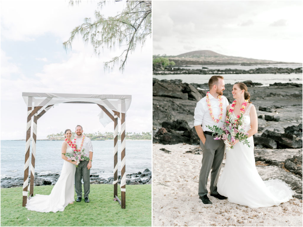 Big Island Hawaii bride and groom portrait