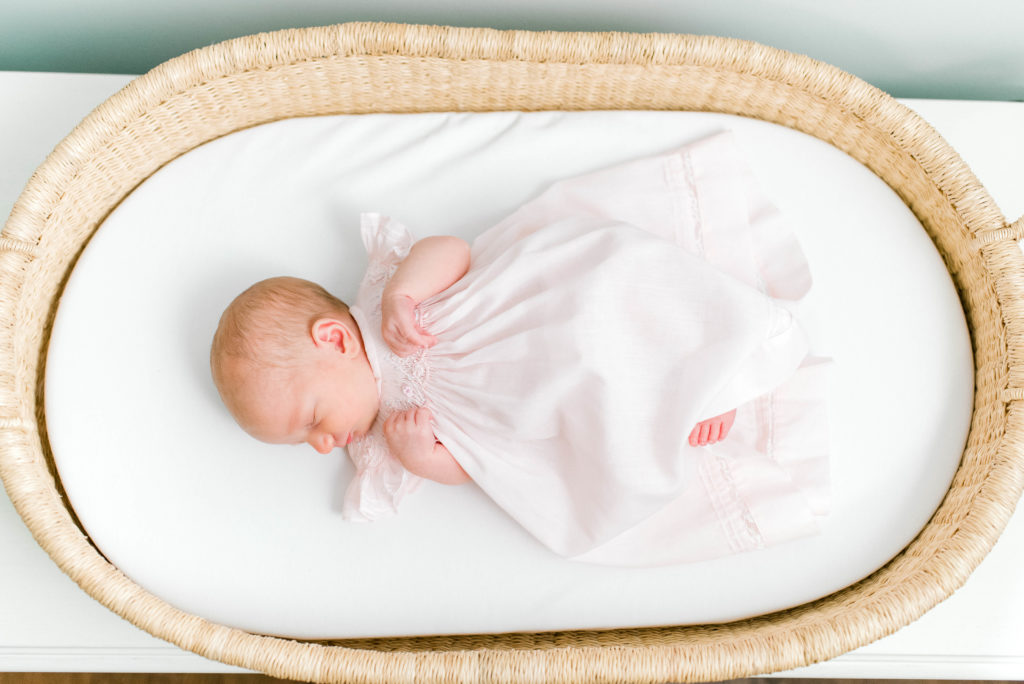 in-home newborn session baby girl